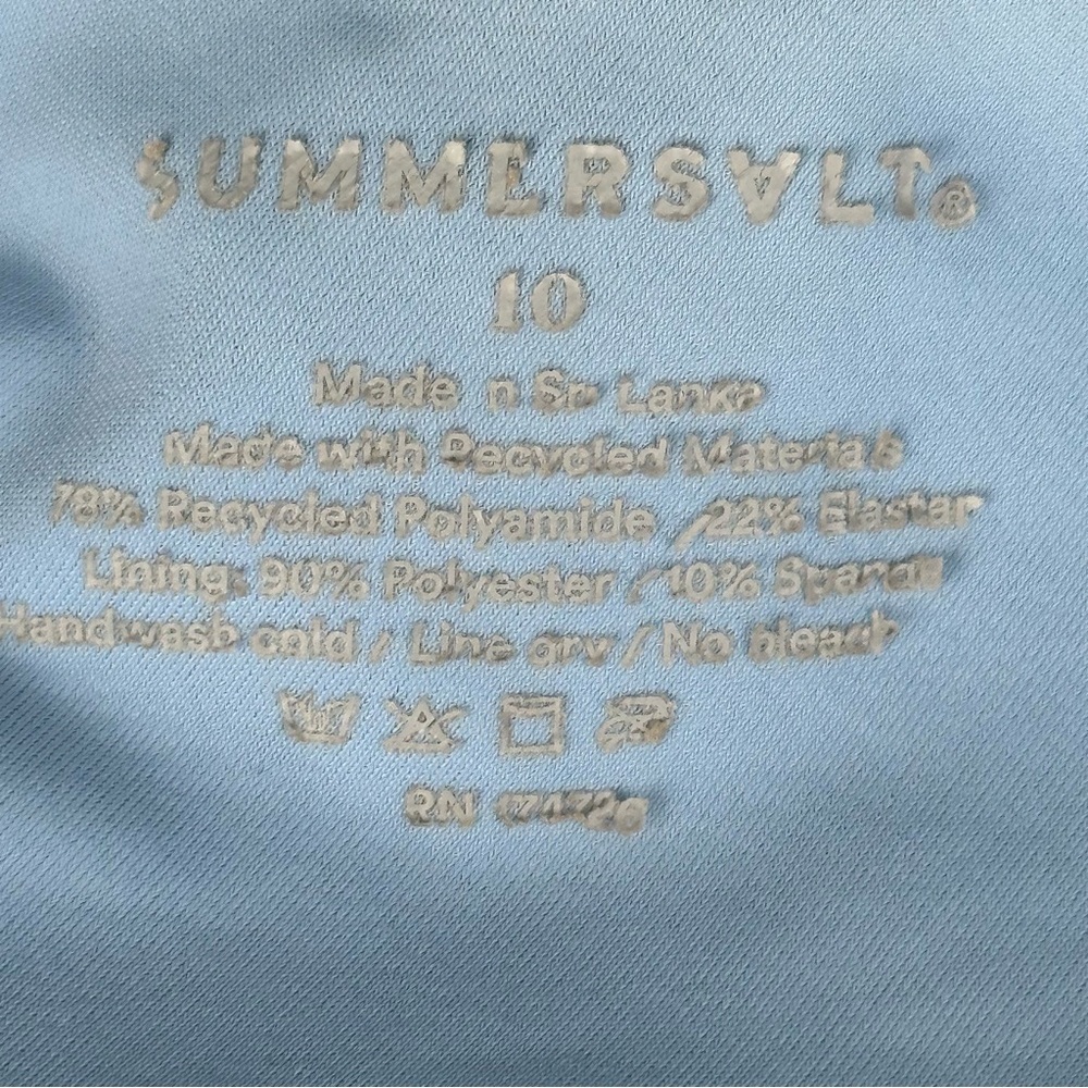 Summersalt The Sidestroke One-Shoulder Women's Swimsuit in Blue/White size 10 - Picture 9 of 12